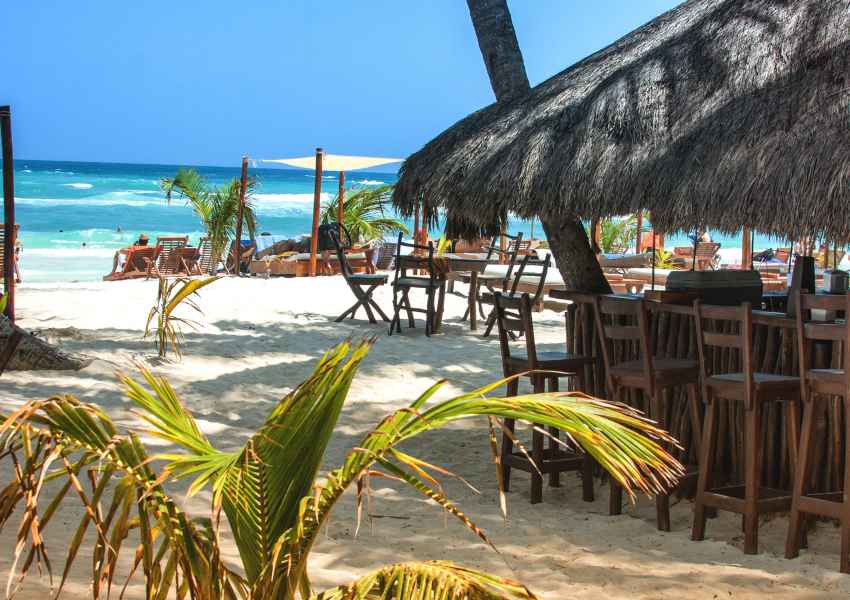 Beach bar in Tulum